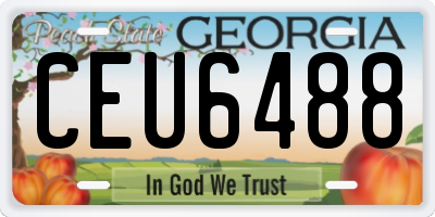 GA license plate CEU6488