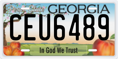 GA license plate CEU6489