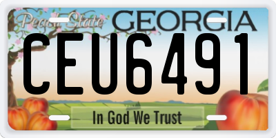 GA license plate CEU6491