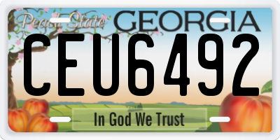 GA license plate CEU6492