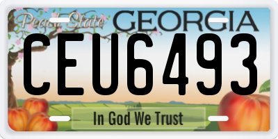 GA license plate CEU6493