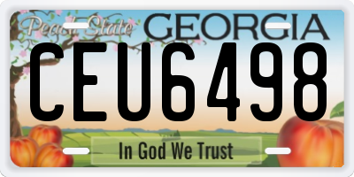 GA license plate CEU6498