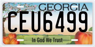 GA license plate CEU6499
