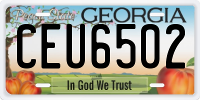 GA license plate CEU6502