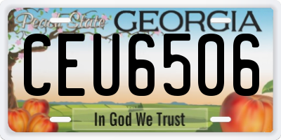 GA license plate CEU6506