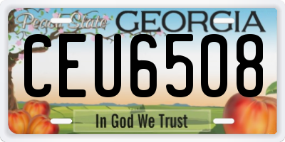 GA license plate CEU6508