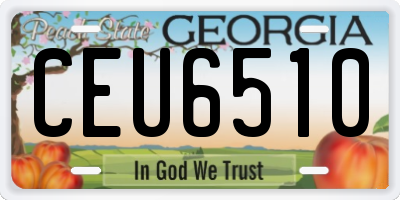 GA license plate CEU6510