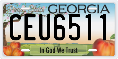 GA license plate CEU6511