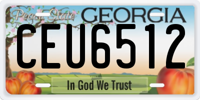 GA license plate CEU6512