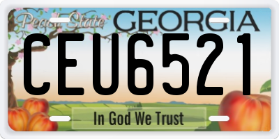 GA license plate CEU6521