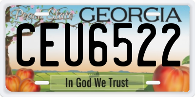 GA license plate CEU6522