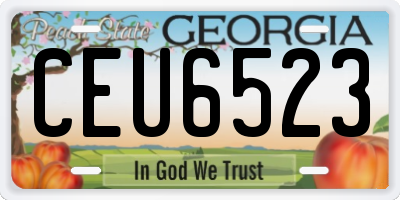 GA license plate CEU6523