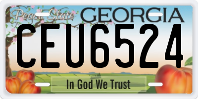 GA license plate CEU6524