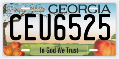 GA license plate CEU6525