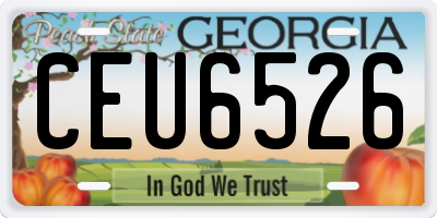 GA license plate CEU6526