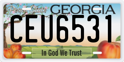 GA license plate CEU6531
