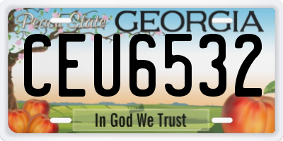 GA license plate CEU6532
