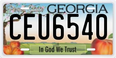 GA license plate CEU6540