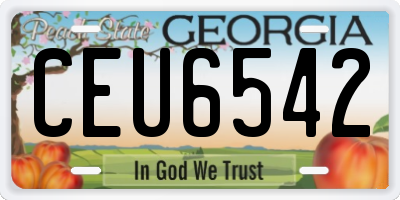 GA license plate CEU6542