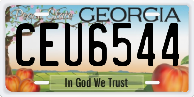 GA license plate CEU6544