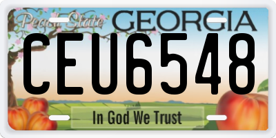 GA license plate CEU6548