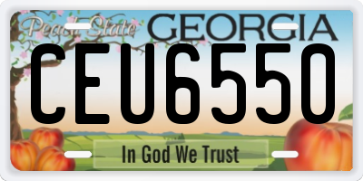 GA license plate CEU6550