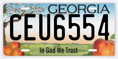 GA license plate CEU6554