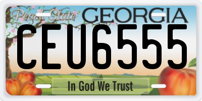 GA license plate CEU6555
