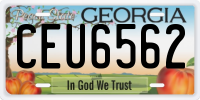 GA license plate CEU6562