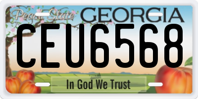 GA license plate CEU6568