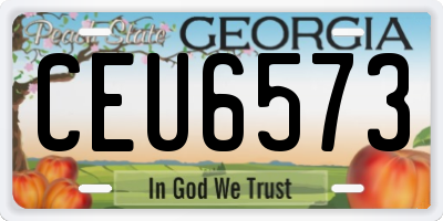 GA license plate CEU6573