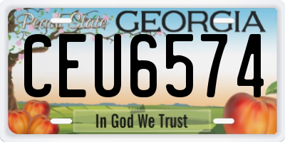 GA license plate CEU6574