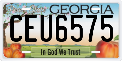 GA license plate CEU6575