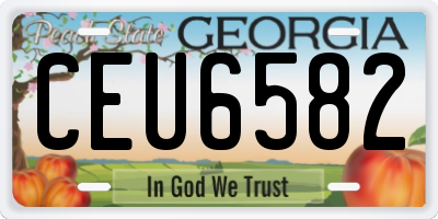 GA license plate CEU6582