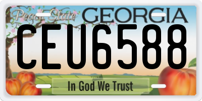 GA license plate CEU6588