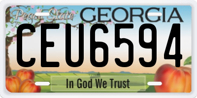 GA license plate CEU6594