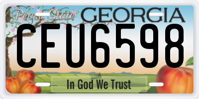 GA license plate CEU6598