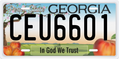 GA license plate CEU6601