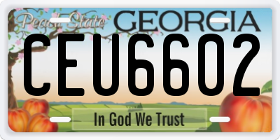 GA license plate CEU6602