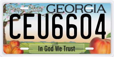 GA license plate CEU6604