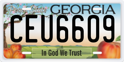 GA license plate CEU6609