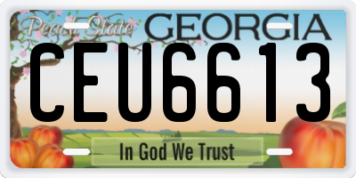 GA license plate CEU6613