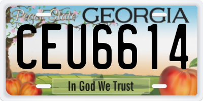 GA license plate CEU6614