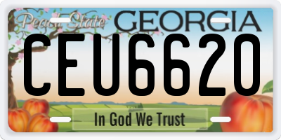 GA license plate CEU6620