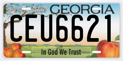 GA license plate CEU6621