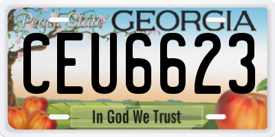 GA license plate CEU6623