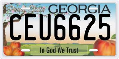 GA license plate CEU6625