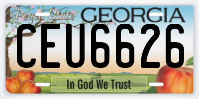 GA license plate CEU6626