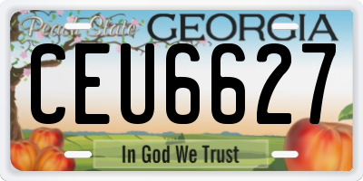 GA license plate CEU6627