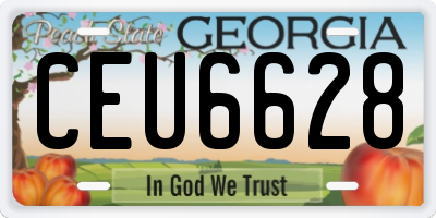GA license plate CEU6628